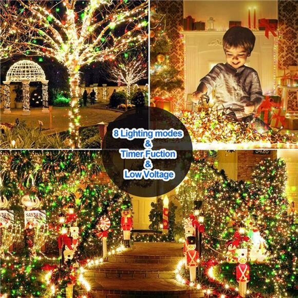 1000LED 394ft Super Long Ultra-Bright Christmas Lights 8 Modes & Timer Plug in - Picture 14 of 14
